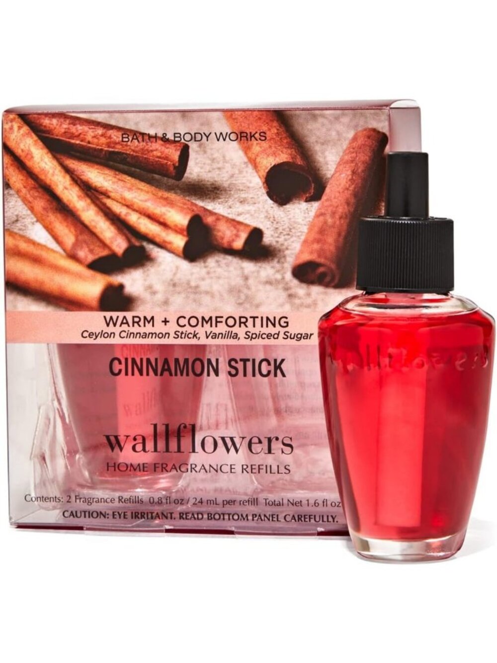 Cozy Cinnamon Stick Wallflowers Home Fragrance Refills, 2-Pack, 1.6 fl oz Total